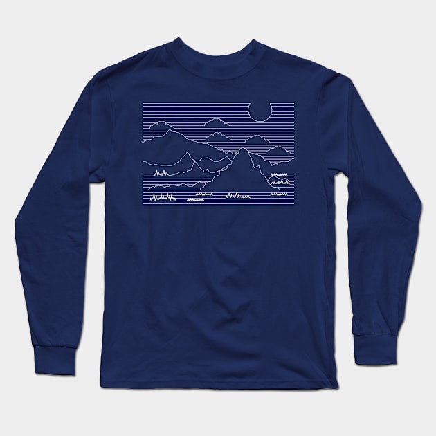 Mountains and Lines Long Sleeve T-Shirt by Bongonation